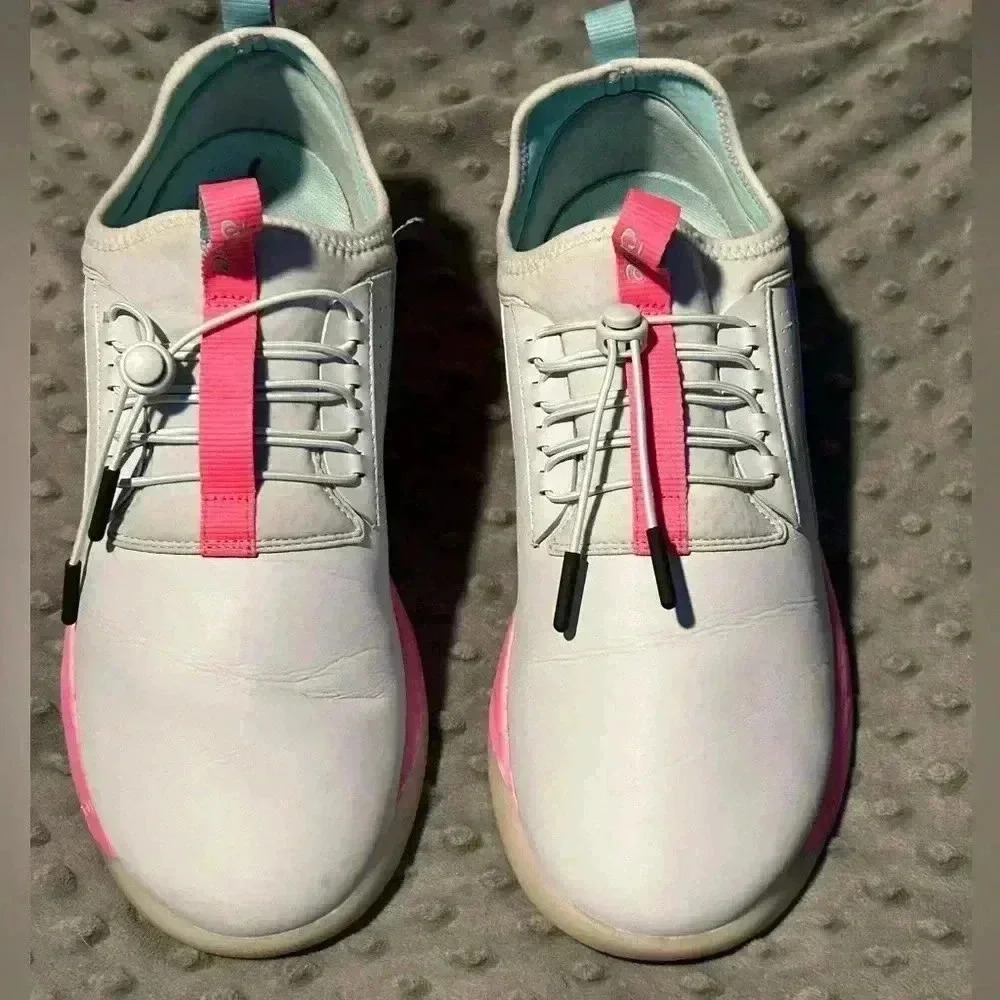 Clove Electron Rose Womenโs Pinkโ Blue Nursing Sneakers, Sz 12 - Picture 2 of 7